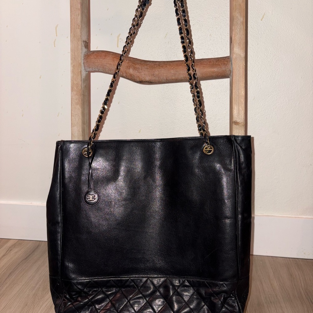 Chanel Black Leather XL Tote Bag